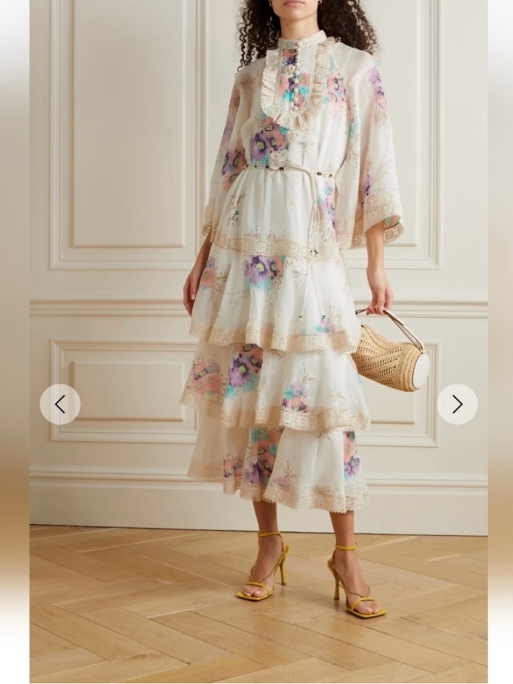 Zimmermann Jude Crochet Tiered Midi Dress
